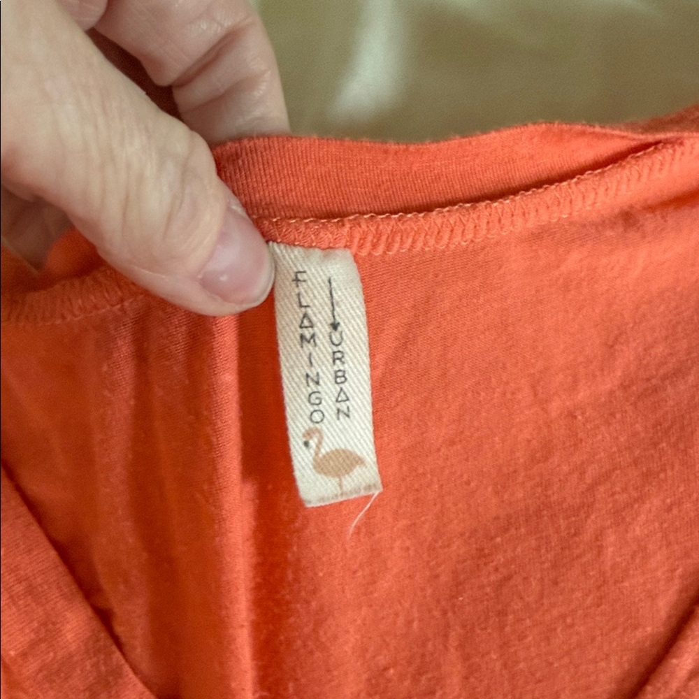Women's Coral V-Neck Top **unsure of exact size** - Picture 3 of 3